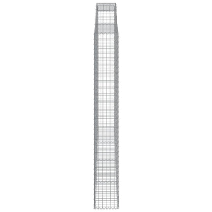 vidaXL Gabionen mit Hochbogen 2 Stk. 300x30x220/240cm Verzinktes Eisen