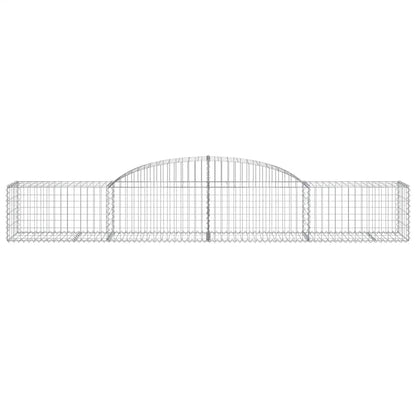 vidaXL Gabionen mit Hochbogen 2 Stk. 300x50x40/60 cm Verzinktes Eisen
