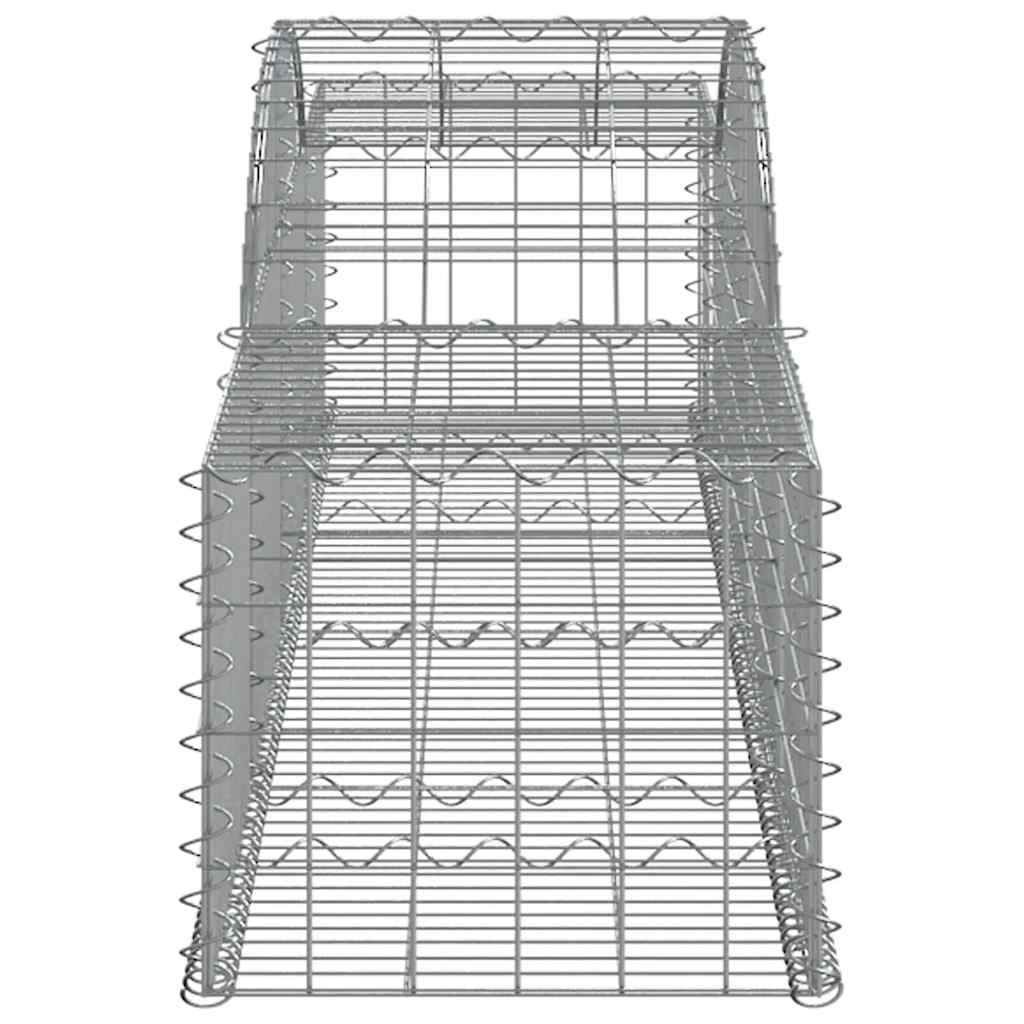 vidaXL Gabionen mit Hochbogen 2 Stk. 300x50x40/60 cm Verzinktes Eisen