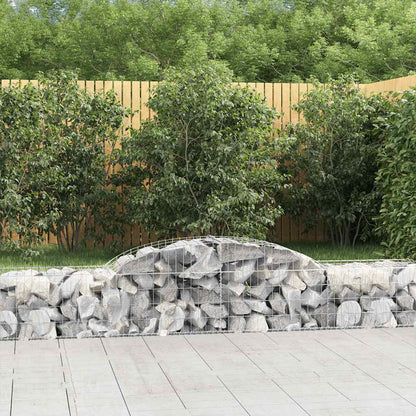 vidaXL Gabionen mit Hochbogen 2 Stk. 300x50x40/60 cm Verzinktes Eisen