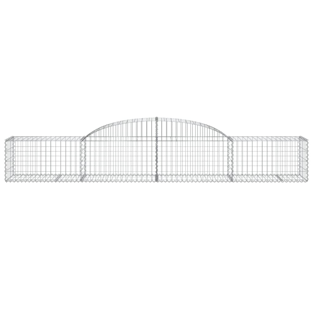 vidaXL Gabionen mit Hochbogen 7 Stk. 300x50x40/60 cm Verzinktes Eisen