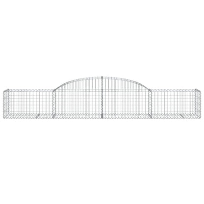 vidaXL Gabionen mit Hochbogen 9 Stk. 300x50x40/60 cm Verzinktes Eisen