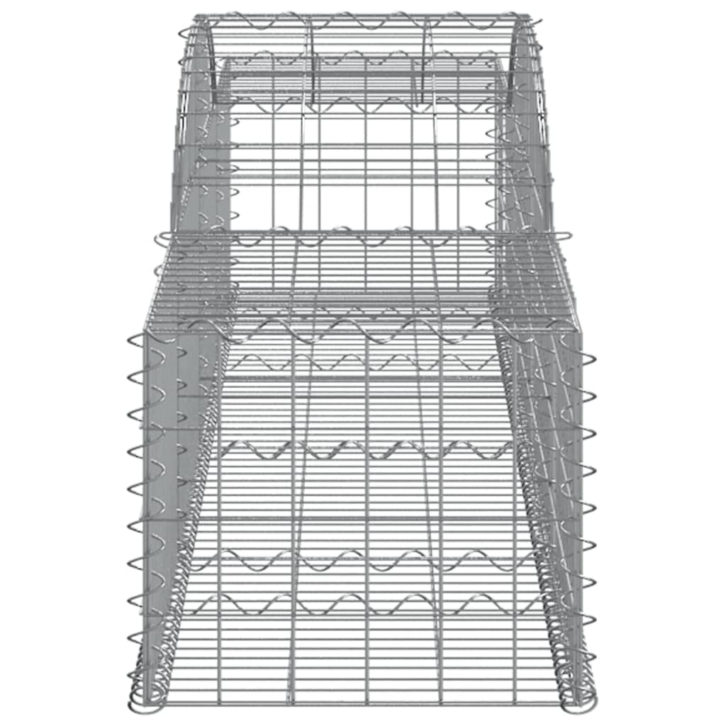 vidaXL Gabionen mit Hochbogen 10 Stk. 300x50x40/60 cm Verzinktes Eisen