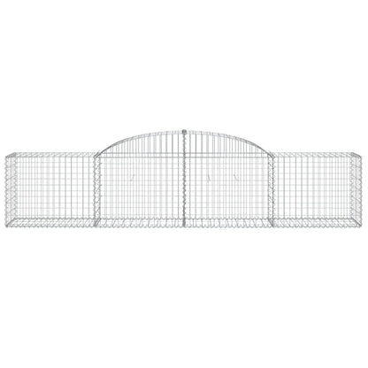 vidaXL Gabionen mit Hochbogen 5 Stk. 300x50x60/80 cm Verzinktes Eisen