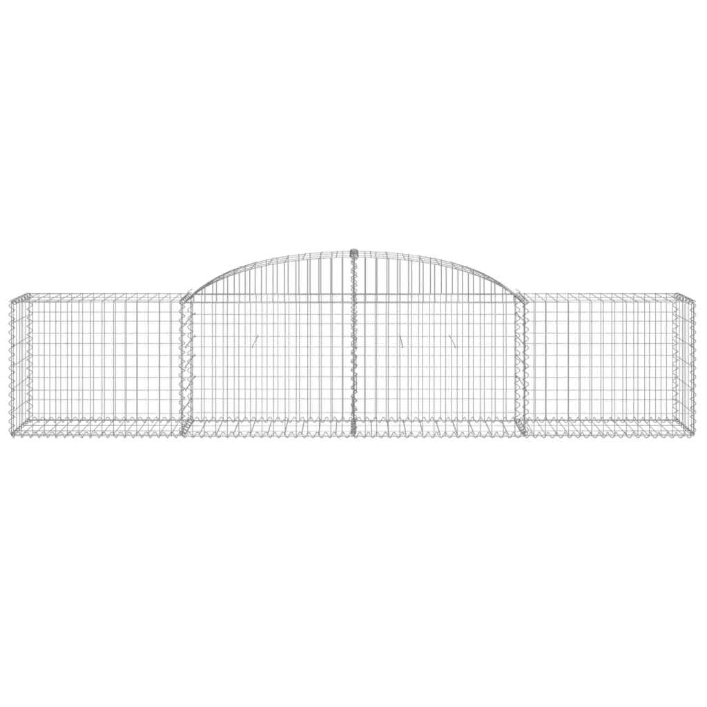 vidaXL Gabionen mit Hochbogen 7 Stk. 300x50x60/80 cm Verzinktes Eisen