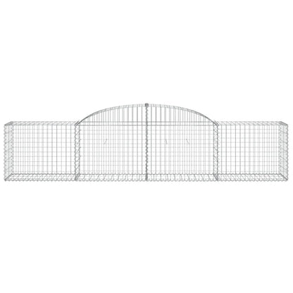vidaXL Gabionen mit Hochbogen 7 Stk. 300x50x60/80 cm Verzinktes Eisen