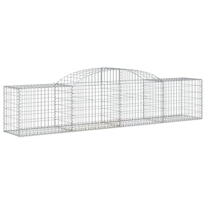 vidaXL Gabionen mit Hochbogen 8 Stk. 300x50x60/80 cm Verzinktes Eisen