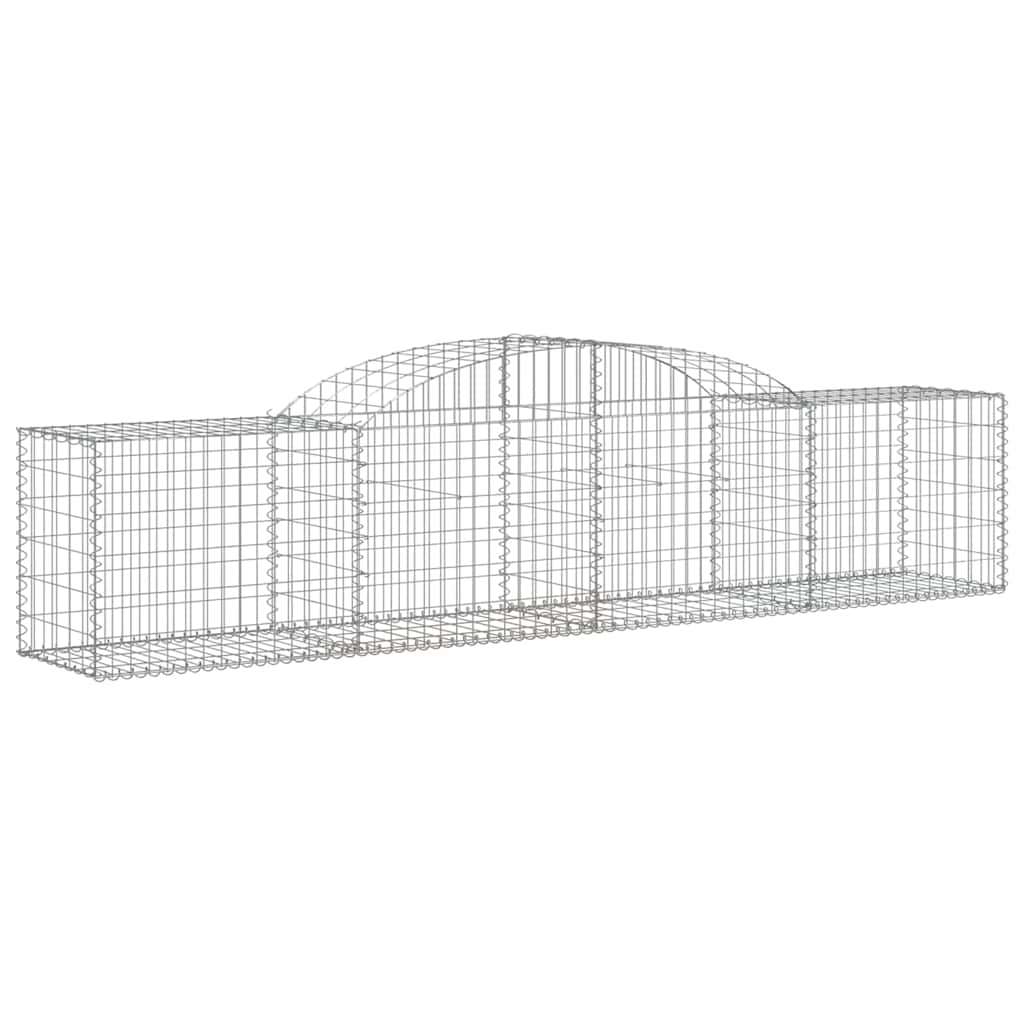 vidaXL Gabionen mit Hochbogen 11 Stk. 300x50x60/80 cm Verzinktes Eisen