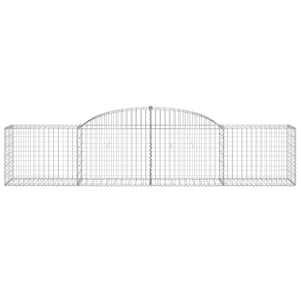 vidaXL Gabionen mit Hochbogen 11 Stk. 300x50x60/80 cm Verzinktes Eisen