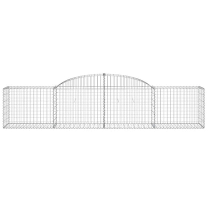 vidaXL Gabionen mit Hochbogen 11 Stk. 300x50x60/80 cm Verzinktes Eisen