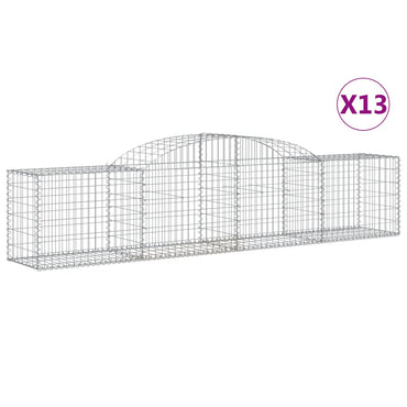vidaXL Gabions avec arc surélevé 13 pcs 300x50x60/80 cm Fer galvanisé