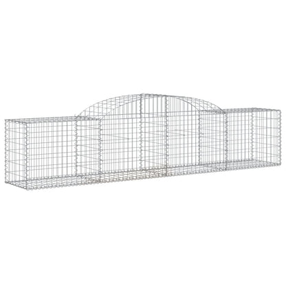 vidaXL Gabionen mit Hochbogen 15 Stk. 300x50x60/80 cm Verzinktes Eisen