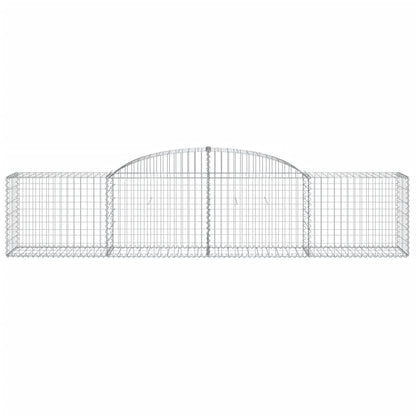 vidaXL Gabionen mit Hochbogen 15 Stk. 300x50x60/80 cm Verzinktes Eisen