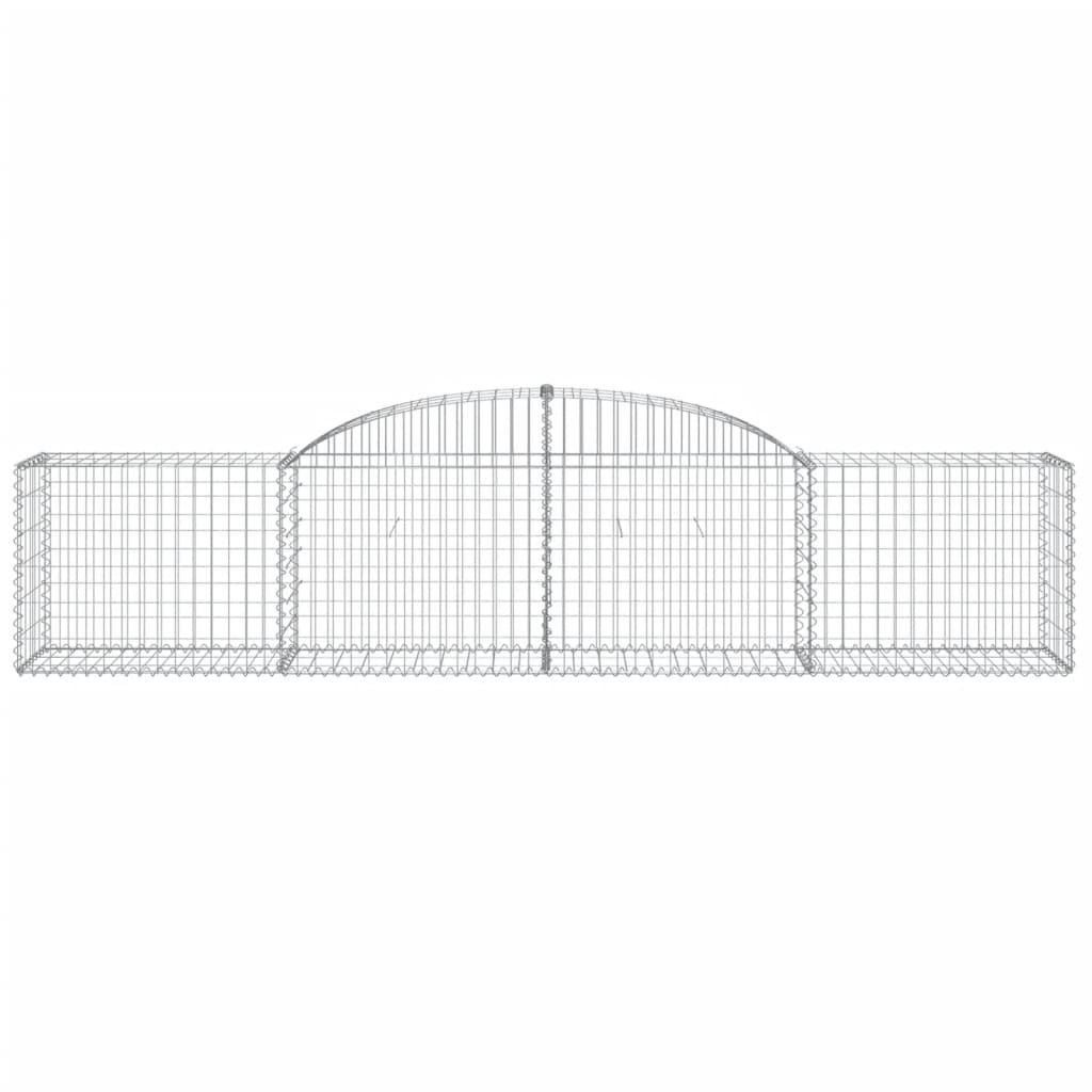 vidaXL Gabionen mit Hochbogen 15 Stk. 300x50x60/80 cm Verzinktes Eisen