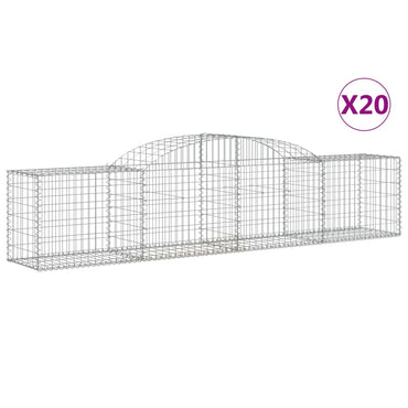vidaXL Gabions avec arche haute 20 pcs 300x50x60/80 cm Fer galvanisé