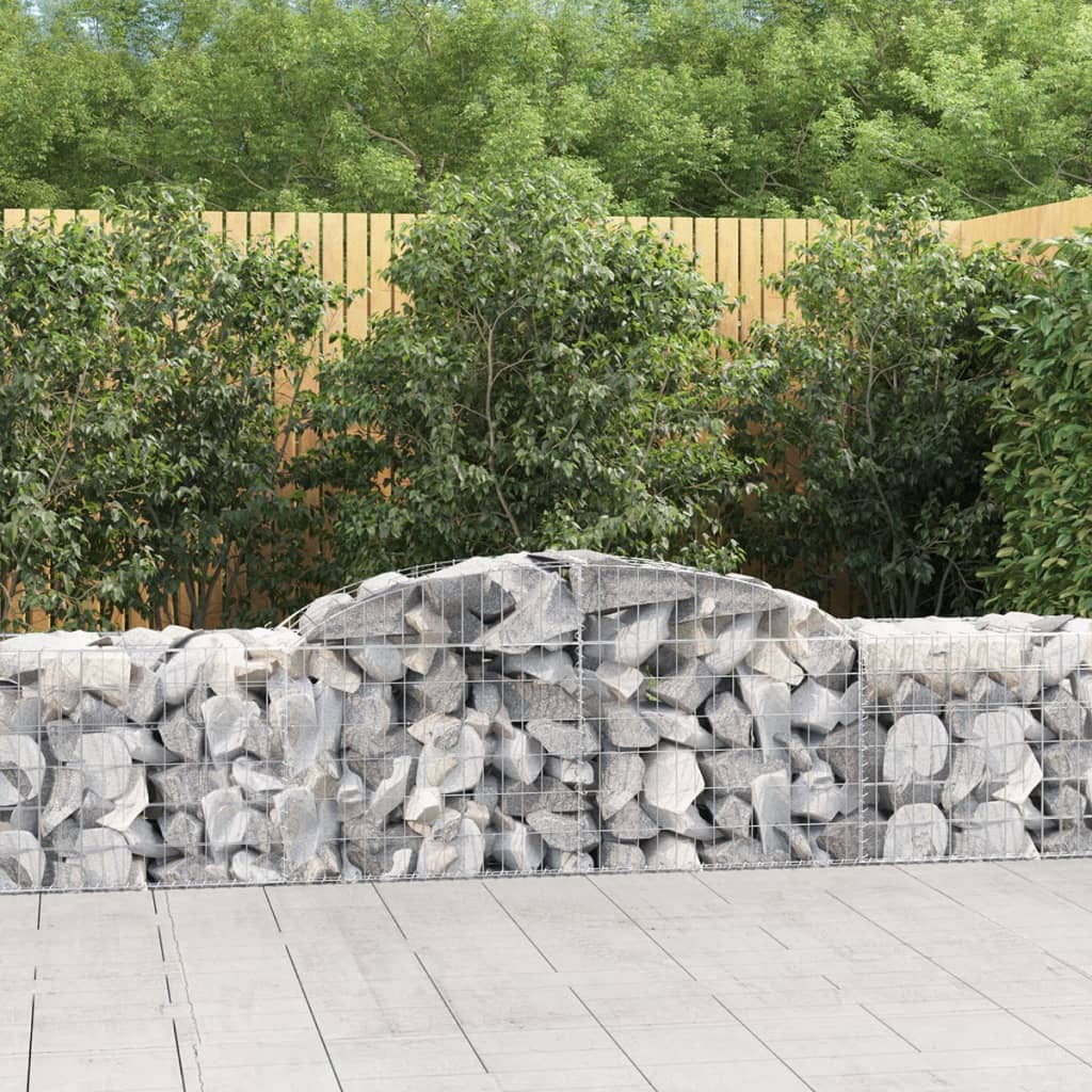 vidaXL Gabions avec arche haute 20 pcs 300x50x60/80 cm Fer galvanisé