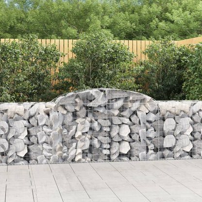 vidaXL Gabions avec arche 2 pcs 300x50x80/100 cm Fer galvanisé