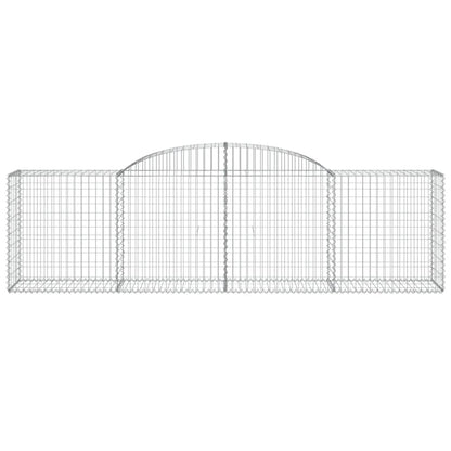 vidaXL Gabionen mit Hochbogen 7 Stk. 300x50x80/100 cm Verzinktes Eisen