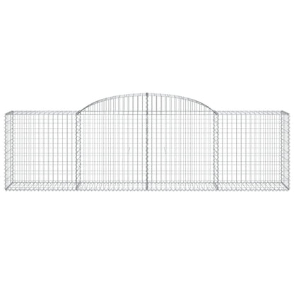 vidaXL Gabionen mit Hochbogen 11 Stk. 300x50x80/100cm Verzinktes Eisen