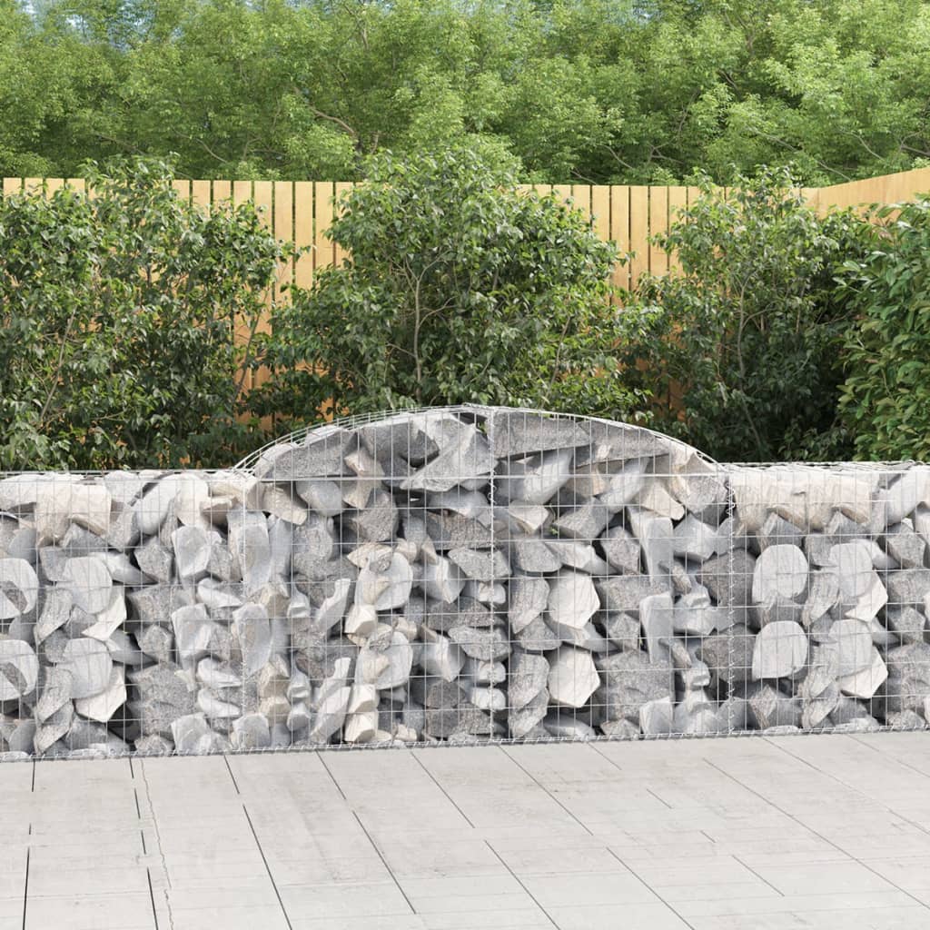 vidaXL Gabionen mit Hochbogen 15 Stk. 300x50x80/100cm Verzinktes Eisen