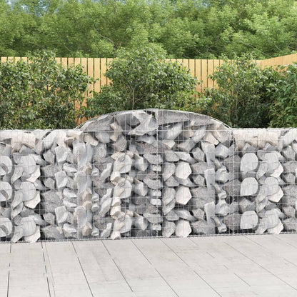 vidaXL Gabions avec arc en ogive 4 pcs 300x50x100/120cm Fer galvanisé