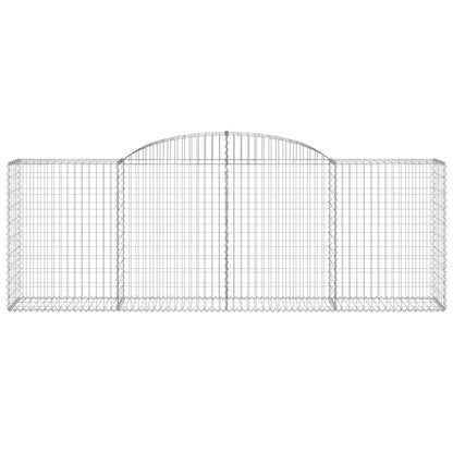 vidaXL Gabionen mit Hochbogen 7 Stk. 300x50x100/120cm Verzinktes Eisen