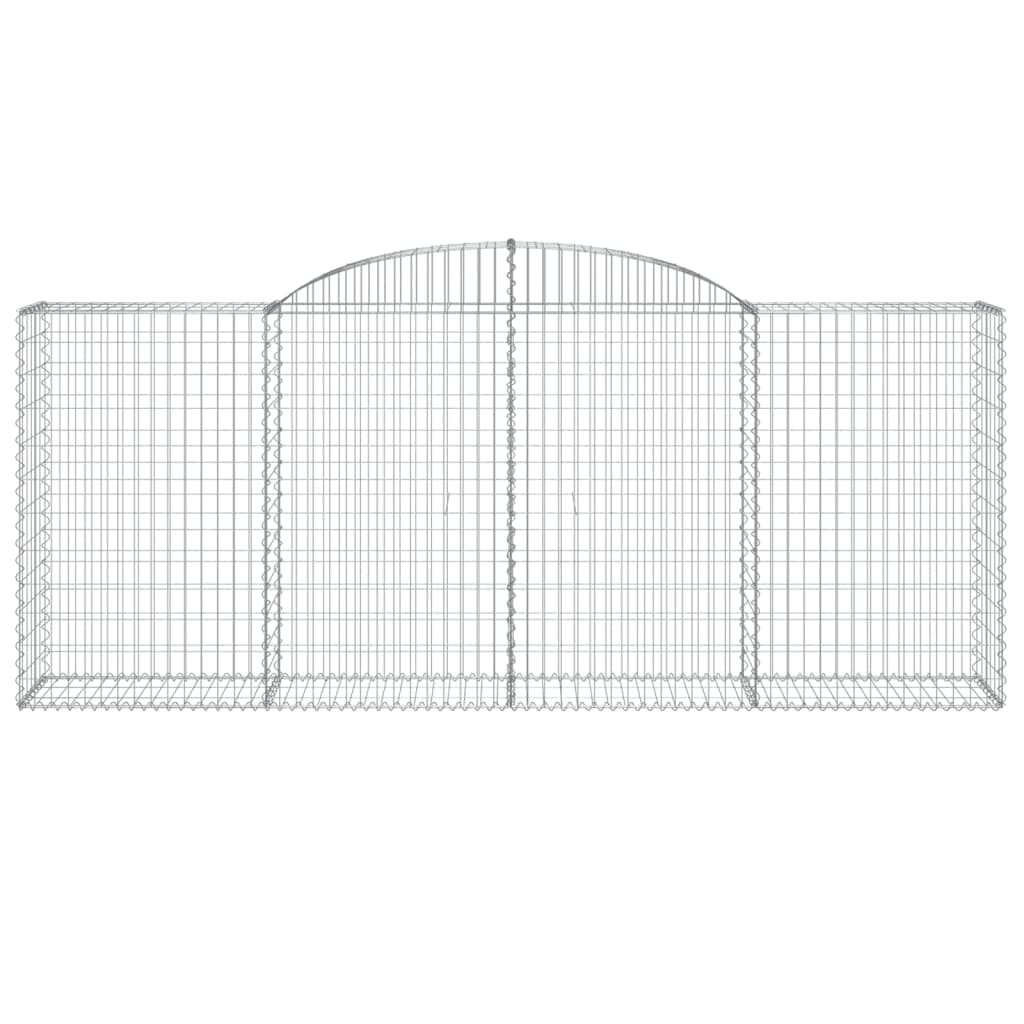 vidaXL Gabionen mit Hochbogen 2 Stk. 300x50x120/140cm Verzinktes Eisen