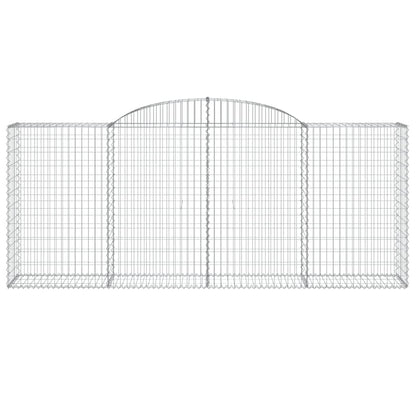 vidaXL Gabionen mit Hochbogen 2 Stk. 300x50x120/140cm Verzinktes Eisen
