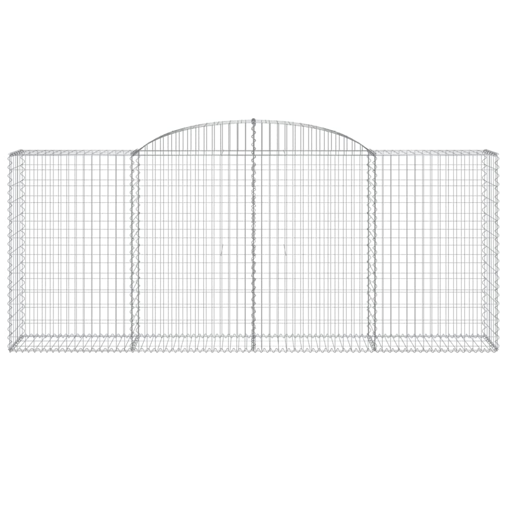 vidaXL Gabionen mit Hochbogen 3 Stk. 300x50x120/140cm Verzinktes Eisen