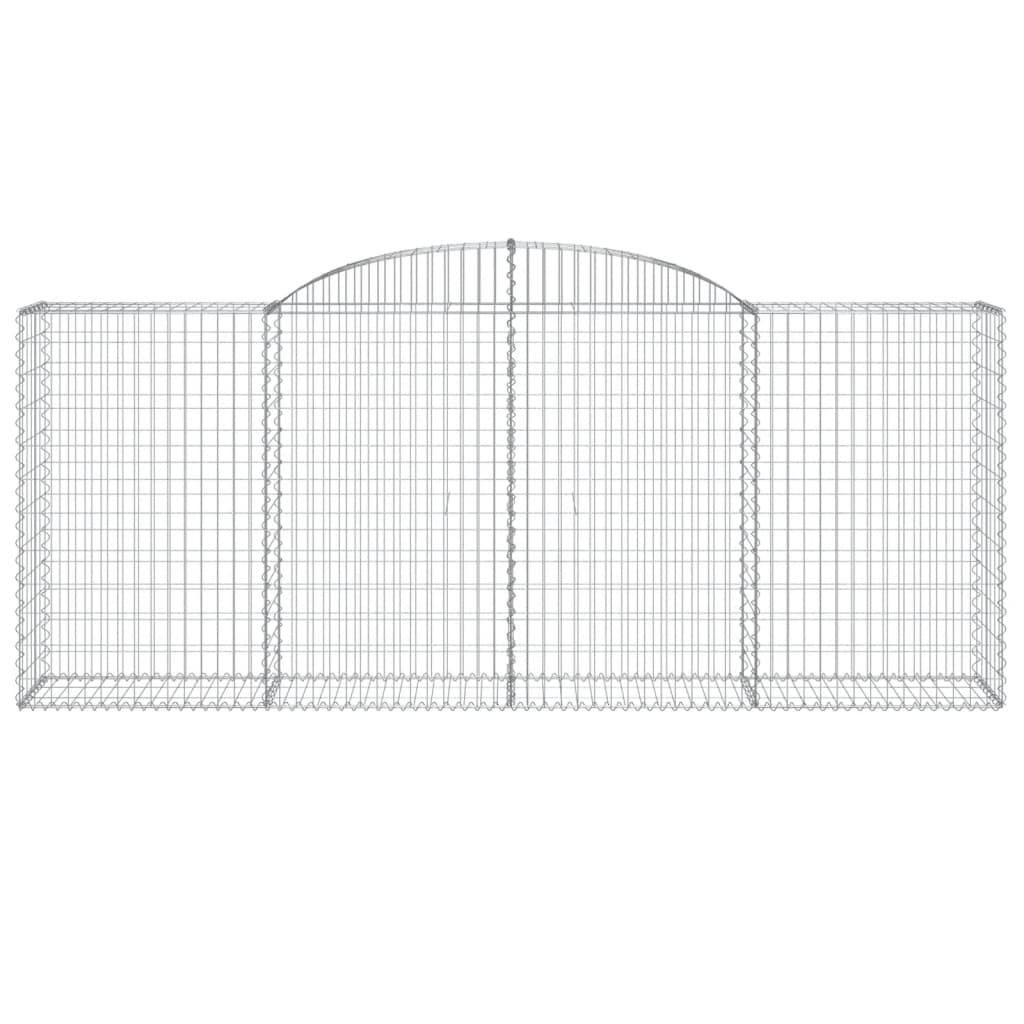 vidaXL Gabionen mit Hochbogen 8 Stk. 300x50x120/140cm Verzinktes Eisen