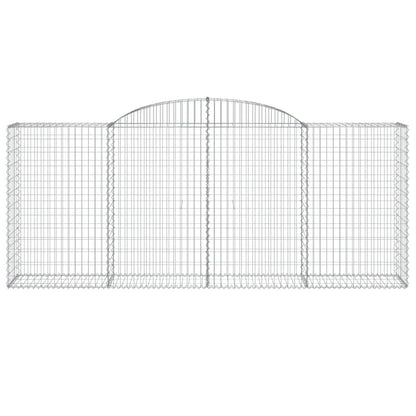 vidaXL Gabionen mit Hochbogen 8 Stk. 300x50x120/140cm Verzinktes Eisen