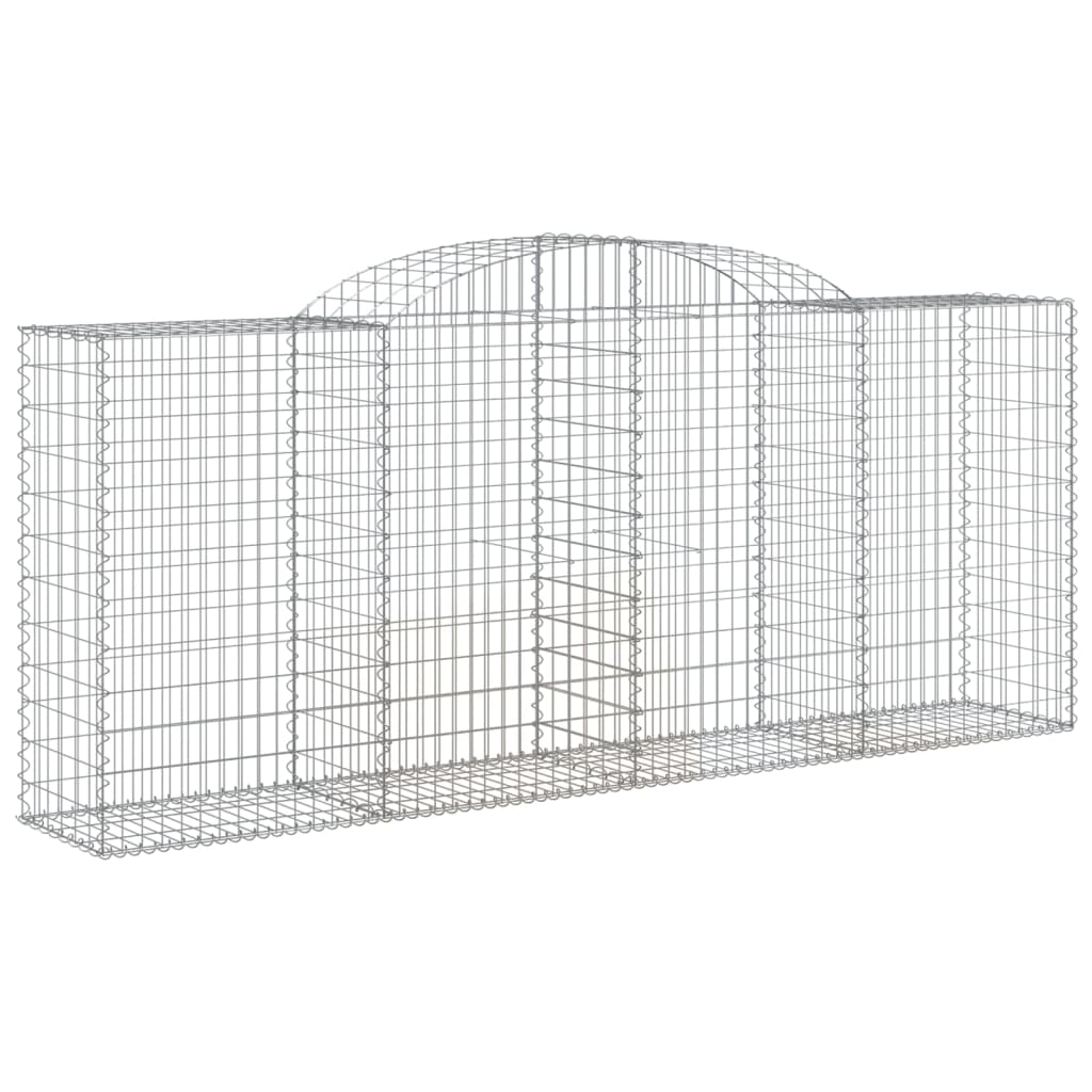 vidaXL Gabionen mit Hochbogen 11 Stk 300x50x120/140cm Verzinktes Eisen