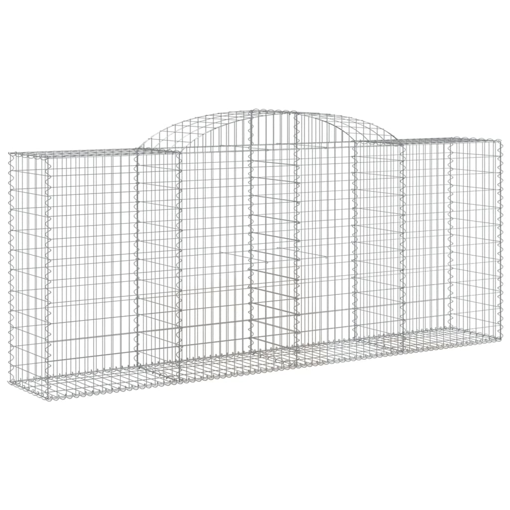 vidaXL Gabionen mit Hochbogen 17 Stk 300x50x120/140cm Verzinktes Eisen