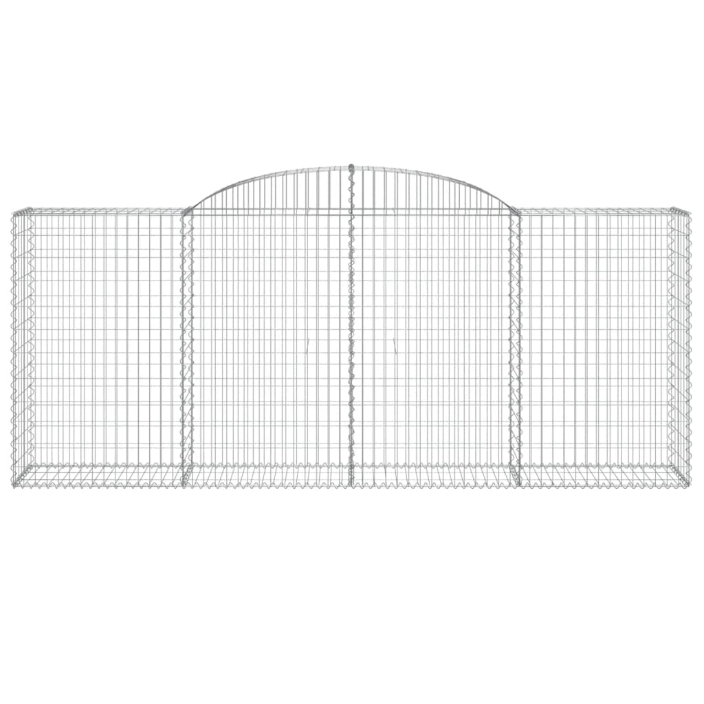 vidaXL Gabionen mit Hochbogen 17 Stk 300x50x120/140cm Verzinktes Eisen
