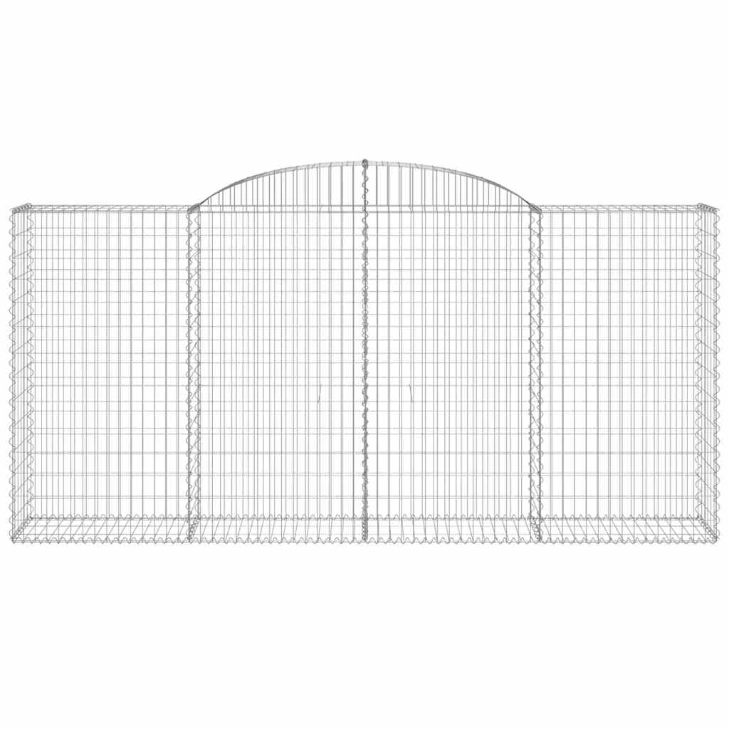 vidaXL Gabionen mit Hochbogen 2 Stk. 300x50x140/160cm Verzinktes Eisen