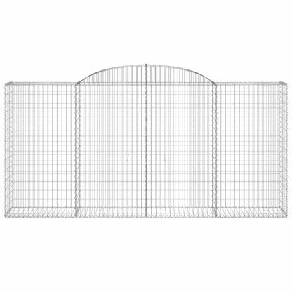 vidaXL Gabionen mit Hochbogen 2 Stk. 300x50x140/160cm Verzinktes Eisen