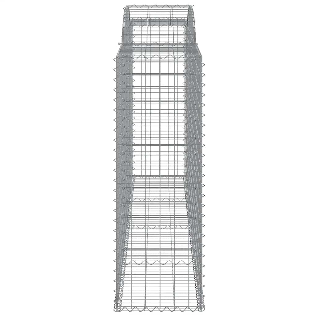 vidaXL Gabionen mit Hochbogen 2 Stk. 300x50x140/160cm Verzinktes Eisen