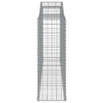 vidaXL Gabionen mit Hochbogen 2 Stk. 300x50x140/160cm Verzinktes Eisen