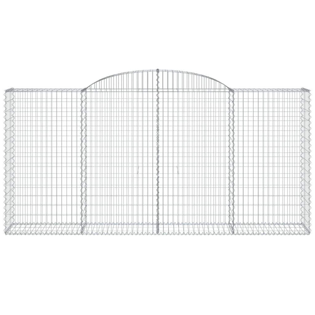 vidaXL Gabionen mit Hochbogen 12 Stk 300x50x140/160cm Verzinktes Eisen