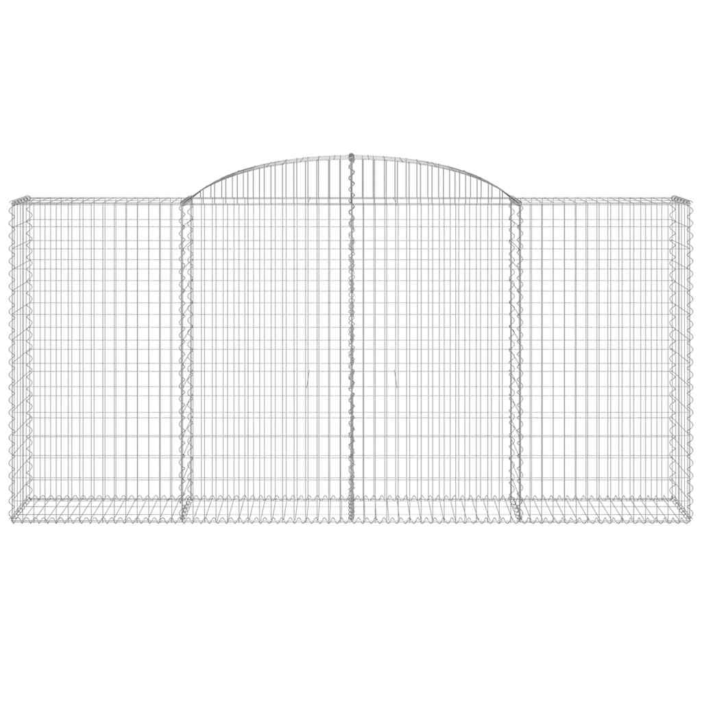 vidaXL Gabionen mit Hochbogen 13 Stk 300x50x140/160cm Verzinktes Eisen