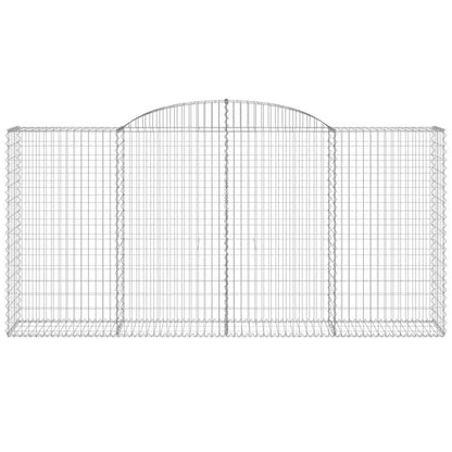 vidaXL Gabionen mit Hochbogen 13 Stk 300x50x140/160cm Verzinktes Eisen