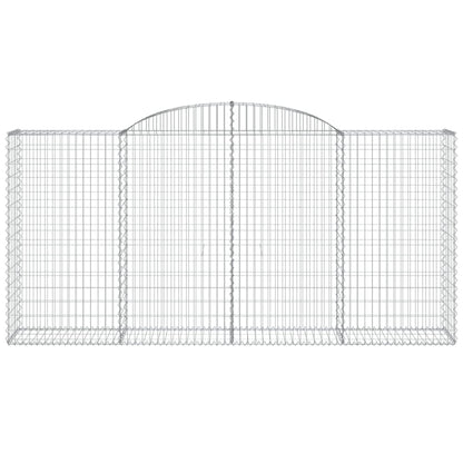 vidaXL Gabionen mit Hochbogen 17 Stk 300x50x140/160cm Verzinktes Eisen
