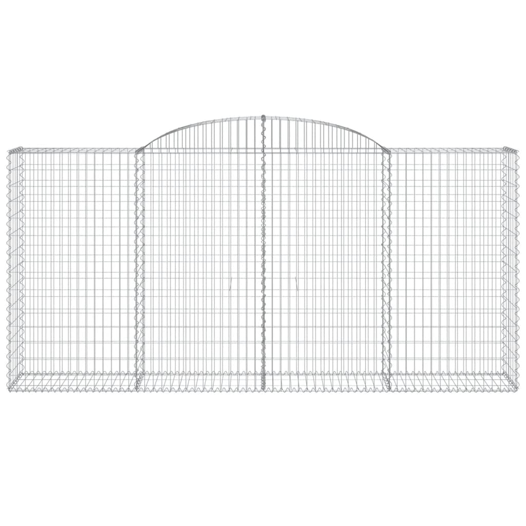 vidaXL Gabionen mit Hochbogen 25 Stk 300x50x140/160cm Verzinktes Eisen