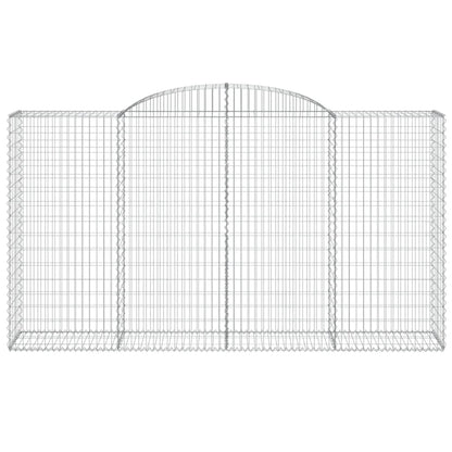 vidaXL Gabions avec arche 2 pcs 300x50x160/180cm Fer galvanisé