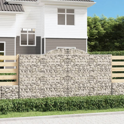 vidaXL Gabions avec arc surélevé 4 pcs 300x50x160/180cm Fer galvanisé