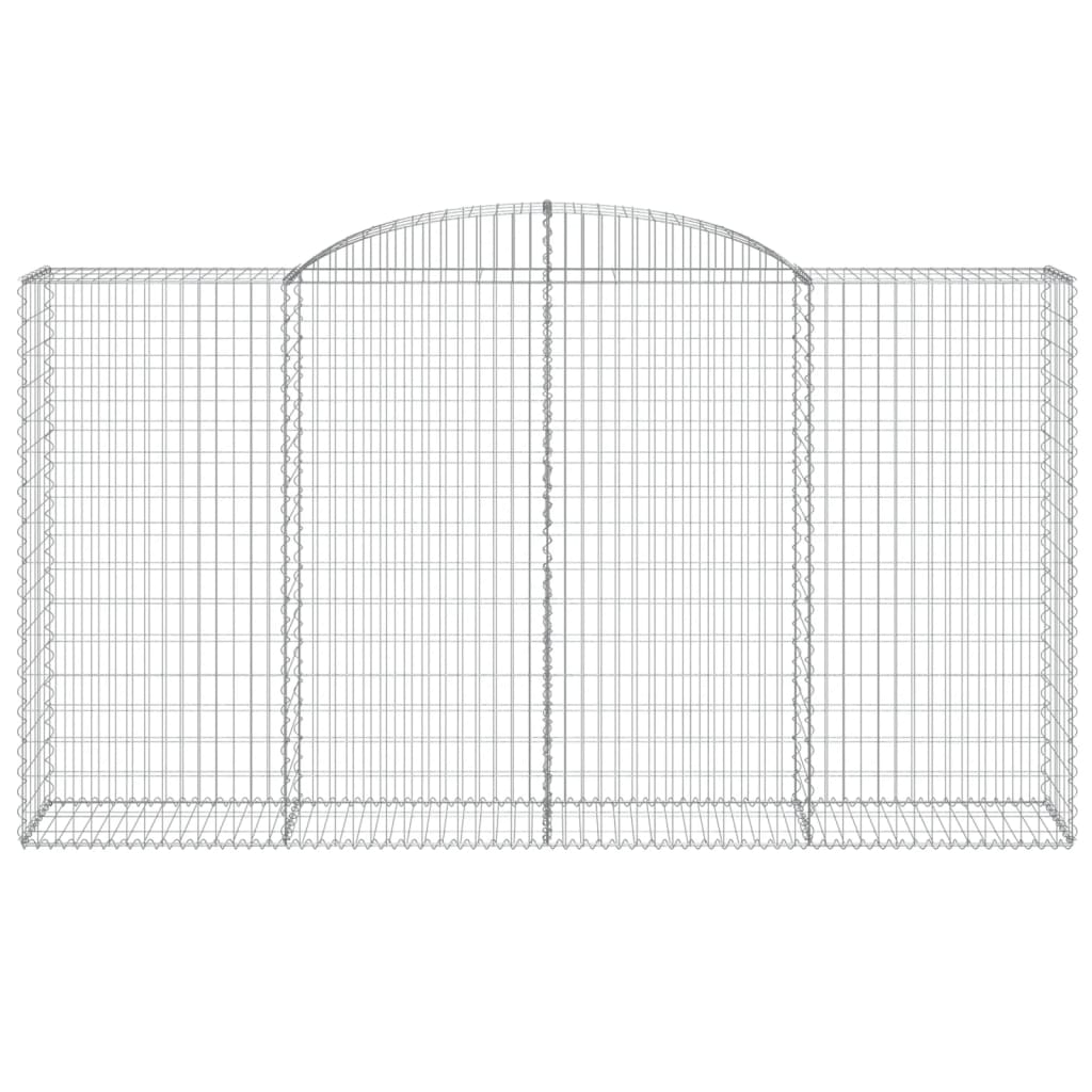 vidaXL Gabionen mit Hochbogen 8 Stk. 300x50x160/180cm Verzinktes Eisen