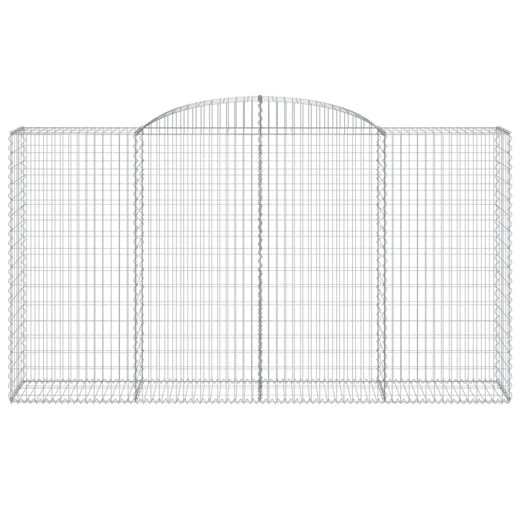 vidaXL Gabionen mit Hochbogen 9 Stk. 300x50x160/180cm Verzinktes Eisen