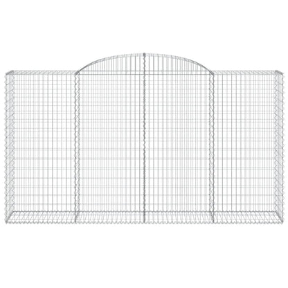 vidaXL Gabionen mit Hochbogen 9 Stk. 300x50x160/180cm Verzinktes Eisen