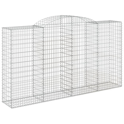 vidaXL Gabionen mit Hochbogen 12 Stk 300x50x160/180cm Verzinktes Eisen