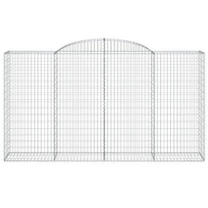 vidaXL Gabionen mit Hochbogen 15 Stk 300x50x160/180cm Verzinktes Eisen